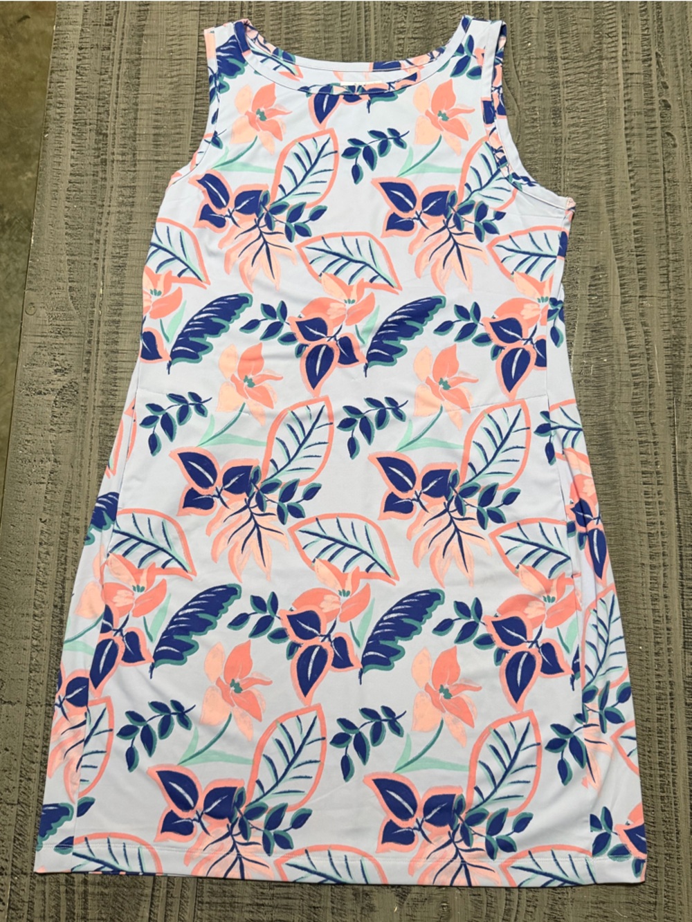 Columbia Sleeveless Floral Athletic Dress in Coral, Navy & Teal